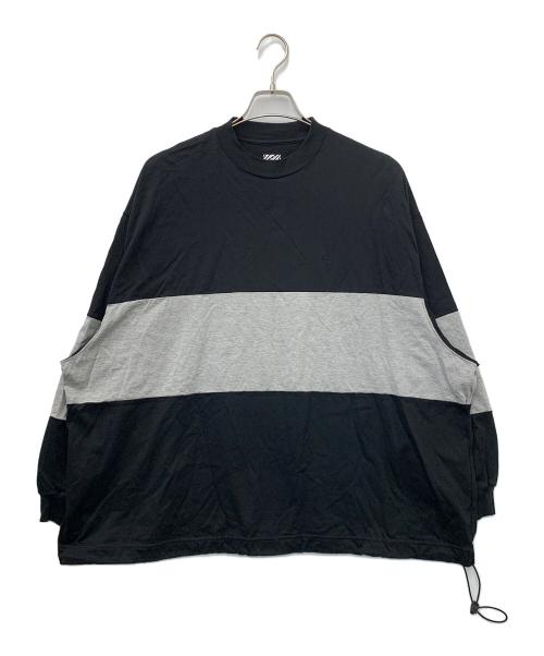 is-ness（イズネス）is-ness (イズネス) BALLOON COLOR BLOCK L/S TEE ブラック×グレー サイズ:Mの古着・服飾アイテム
