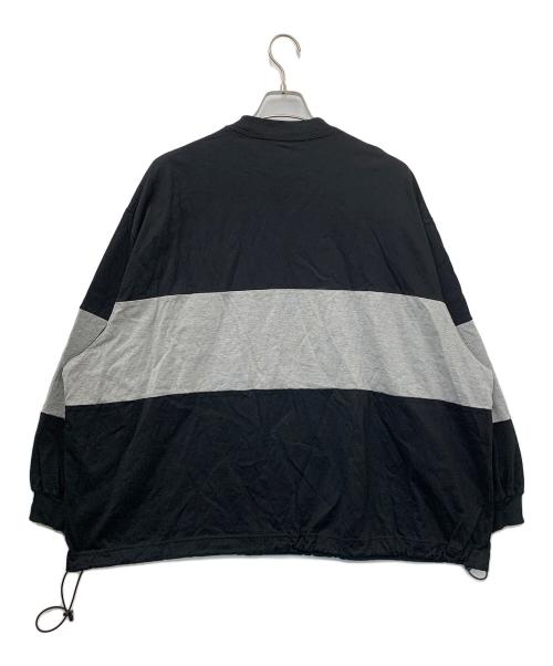 is-ness（イズネス）is-ness (イズネス) BALLOON COLOR BLOCK L/S TEE ブラック×グレー サイズ:Mの古着・服飾アイテム