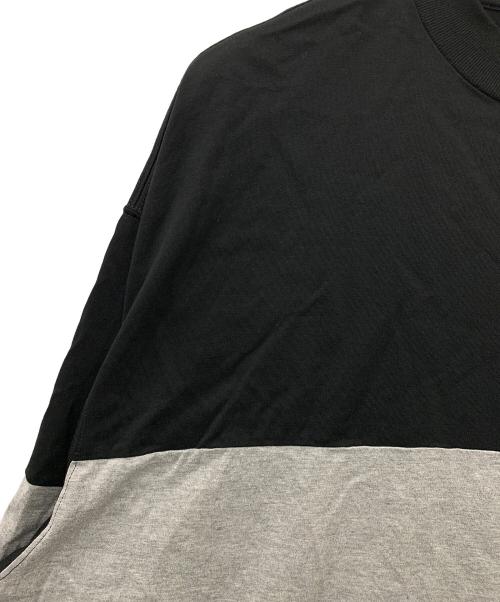is-ness（イズネス）is-ness (イズネス) BALLOON COLOR BLOCK L/S TEE ブラック×グレー サイズ:Mの古着・服飾アイテム