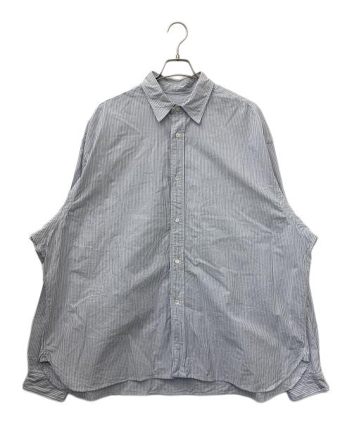 sillage（シアージ）Sillage (シアージ) コットンストライプオーバーサイズシャツ ブルー サイズ:Fの古着・服飾アイテム