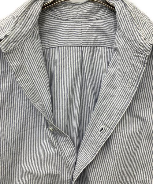 sillage（シアージ）Sillage (シアージ) コットンストライプオーバーサイズシャツ ブルー サイズ:Fの古着・服飾アイテム