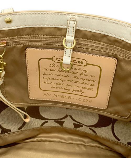 COACH（コーチ）COACH (コーチ) トートバッグ ベージュ×ホワイトの古着・服飾アイテム