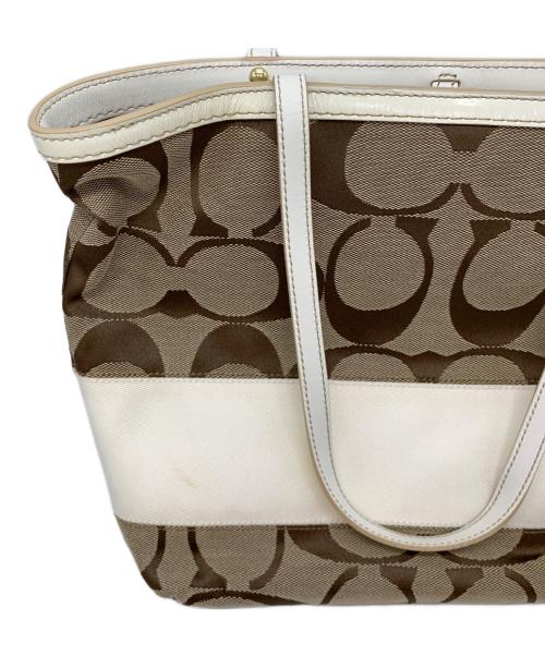 COACH（コーチ）COACH (コーチ) トートバッグ ベージュ×ホワイトの古着・服飾アイテム