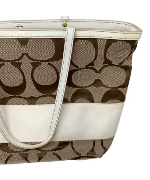 COACH（コーチ）COACH (コーチ) トートバッグ ベージュ×ホワイトの古着・服飾アイテム