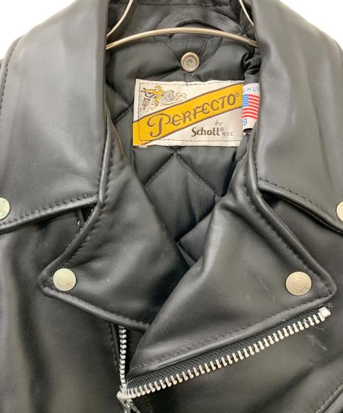 Schott（ショット）Schott (ショット) ダブルライダースジャケット ブラック サイズ:38の古着・服飾アイテム