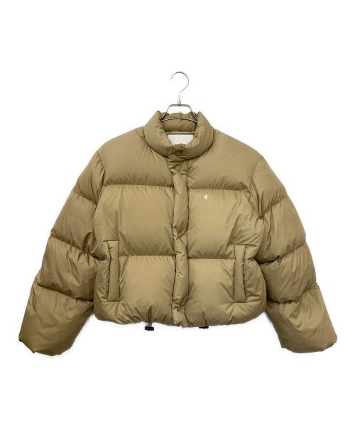 Gymphlex（ジムフレックス）Gymphlex (ジムフレックス) スタンドカラー ショート丈 ダウンジャケット ベージュ サイズ:14の古着・服飾アイテム