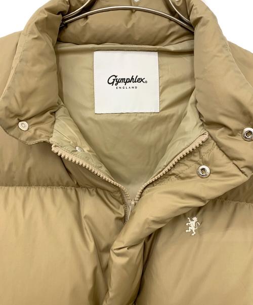 Gymphlex（ジムフレックス）Gymphlex (ジムフレックス) スタンドカラー ショート丈 ダウンジャケット ベージュ サイズ:14の古着・服飾アイテム