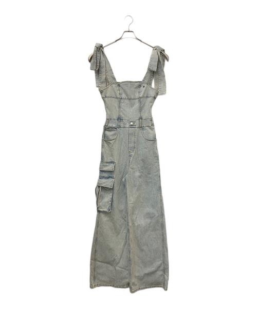 ANDMARY（アンドマリー）ANDMARY (アンドマリー) Nicola ribbon denim allinone ブルー サイズ:Fの古着・服飾アイテム