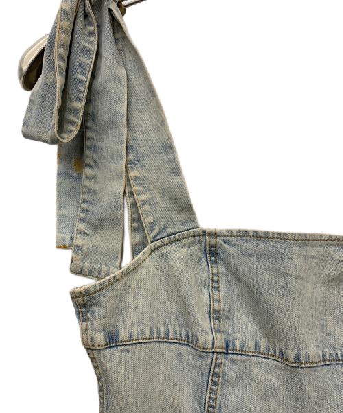 ANDMARY（アンドマリー）ANDMARY (アンドマリー) Nicola ribbon denim allinone ブルー サイズ:Fの古着・服飾アイテム