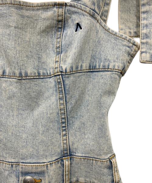 ANDMARY（アンドマリー）ANDMARY (アンドマリー) Nicola ribbon denim allinone ブルー サイズ:Fの古着・服飾アイテム