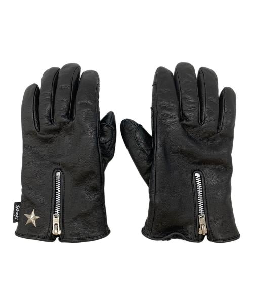 Schott（ショット）Schott (ショット) WINTER ZIP LEATHER GLOVE ブラック サイズ:Sの古着・服飾アイテム