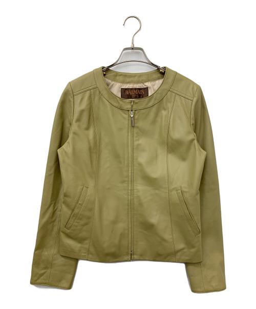 BALMAIN（バルマン）BALMAIN (バルマン) ラムレザージャケット ベージュ サイズ:13の古着・服飾アイテム