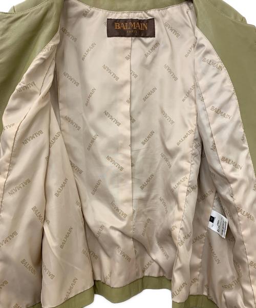 BALMAIN（バルマン）BALMAIN (バルマン) ラムレザージャケット ベージュ サイズ:13の古着・服飾アイテム