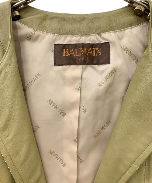 BALMAIN（バルマン）BALMAIN (バルマン) ラムレザージャケット ベージュ サイズ:13の古着・服飾アイテム