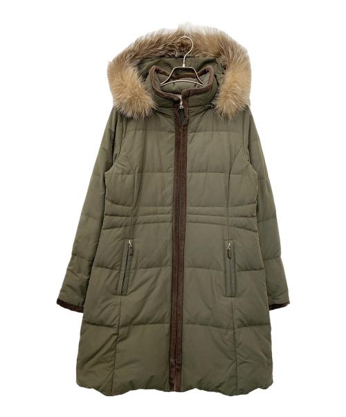 Leilian（レリアン）LEILIAN (レリアン) ダウンコート カーキ サイズ:11の古着・服飾アイテム