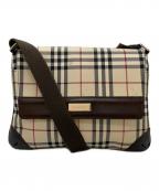 BURBERRYバーバリー）の古着「ノバチェック フラップショルダーバッグ」｜ベージュ