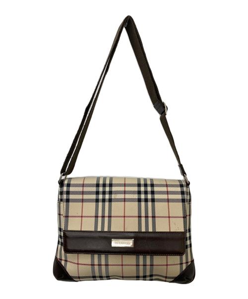 BURBERRY（バーバリー）BURBERRY (バーバリー) ノバチェック フラップショルダーバッグ ベージュの古着・服飾アイテム