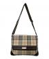 BURBERRY (バーバリー) ノバチェック フラップショルダーバッグ ベージュ：15000円