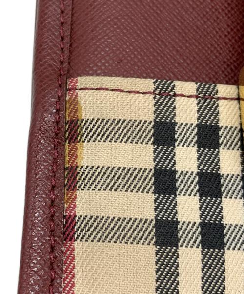 BURBERRY（バーバリー）BURBERRY (バーバリー) ノバチェック ハンドバッグ ベージュ×レッドの古着・服飾アイテム