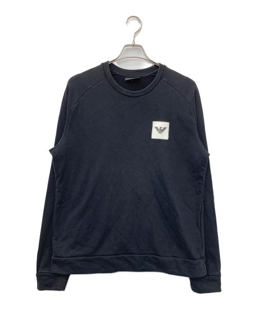 EMPORIO ARMANI（エンポリオ アルマーニ）EMPORIO ARMANI (エンポリオ アルマーニ) クルーネックスウェット ブラック サイズ:XLの古着・服飾アイテム