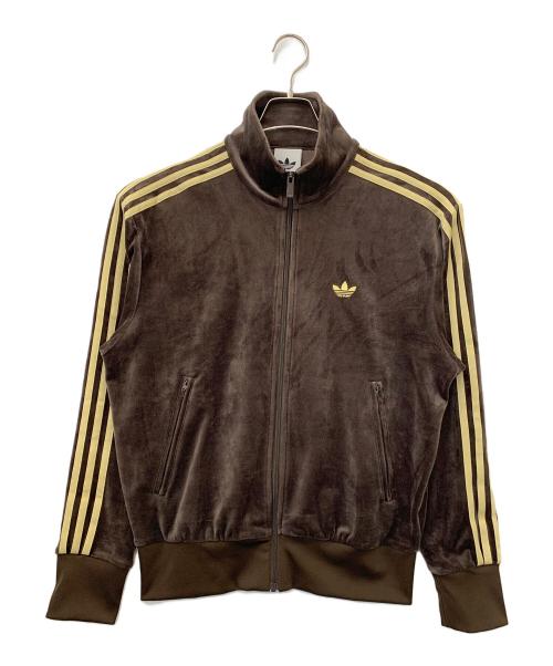 adidas（アディダス）adidas (アディダス) ファイヤーバード トラックトップ ベロア ブラウン サイズ:Sの古着・服飾アイテム