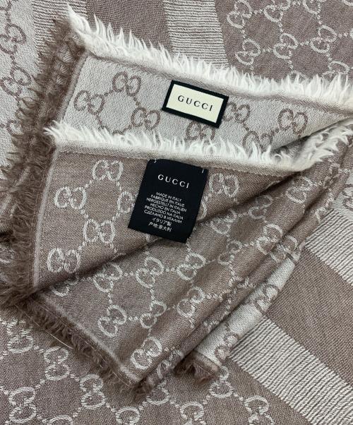 GUCCI（グッチ）GUCCI (グッチ) ストール ベージュ サイズ:140×140の古着・服飾アイテム