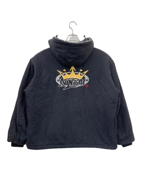 9090（9090）9090 (9090) King Logo Hooded Work Jacket ブラック サイズ:Lの古着・服飾アイテム