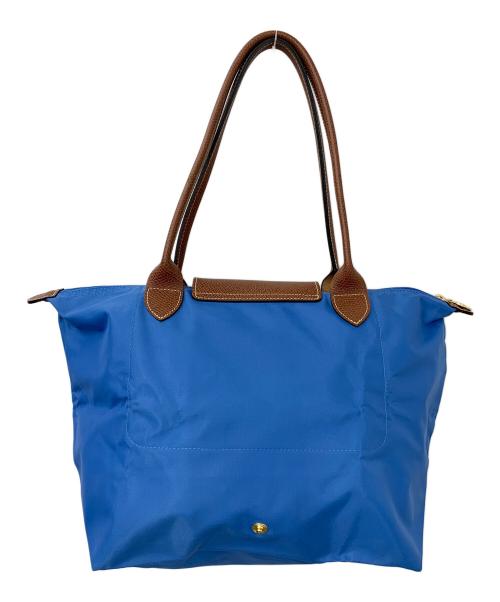 LONGCHAMP（ロンシャン）LONGCHAMP (ロンシャン) 折りたたみバッグ ブルー×ブラウンの古着・服飾アイテム