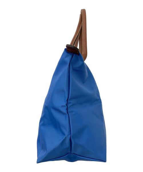 LONGCHAMP（ロンシャン）LONGCHAMP (ロンシャン) 折りたたみバッグ ブルー×ブラウンの古着・服飾アイテム
