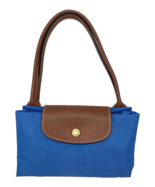 LONGCHAMP（ロンシャン）LONGCHAMP (ロンシャン) 折りたたみバッグ ブルー×ブラウンの古着・服飾アイテム
