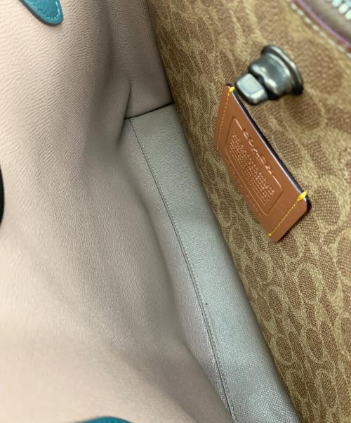COACH（コーチ）COACH (コーチ) ウィロウ トート ウィズ シグネチャー キャンバス インテリア グリーンの古着・服飾アイテム