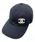 CHANELシャネル）の古着「CC ベースボールキャップ」｜ネイビー