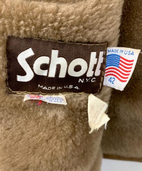 Schott（ショット）Schott (ショット) ムートンコート ブラウン サイズ:42の古着・服飾アイテム