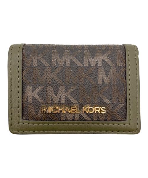 MICHAEL KORS（マイケルコース）MICHAEL KORS (マイケルコース) コンパクトウォレット ブラウン×カーキの古着・服飾アイテム