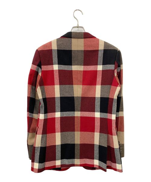 BLACK LABEL CRESTBRIDGE（ブラックレーベル クレストブリッジ）BLACK LABEL CRESTBRIDGE (ブラックレーベル クレストブリッジ) テーラードジャケット レッド×ブラック サイズ:Mの古着・服飾アイテム