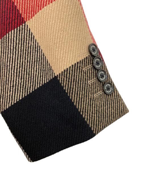 BLACK LABEL CRESTBRIDGE（ブラックレーベル クレストブリッジ）BLACK LABEL CRESTBRIDGE (ブラックレーベル クレストブリッジ) テーラードジャケット レッド×ブラック サイズ:Mの古着・服飾アイテム