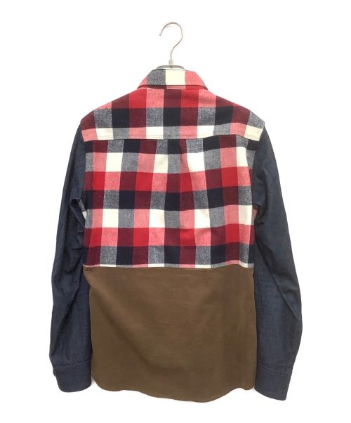 Mr.Gentleman（ミスタージェントルマン）Mr.Gentleman (ミスタージェントルマン) BUFFALO CHECK B.D SHIRTS レッド×ブルー×ブラウン サイズ:Sの古着・服飾アイテム