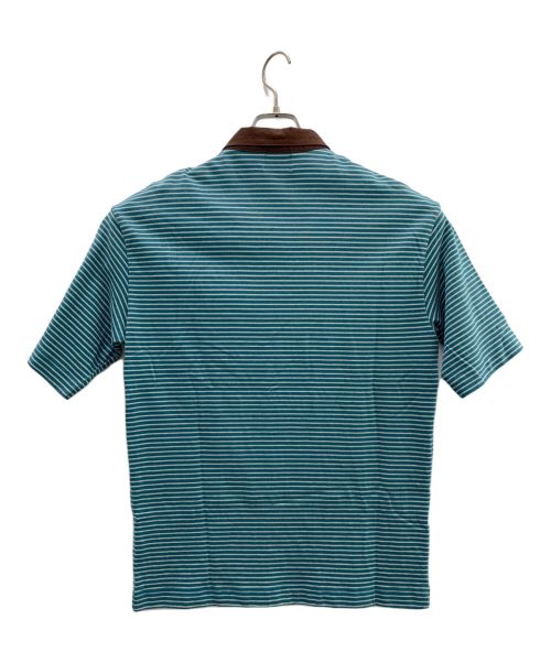 9090（9090）9090 (9090) ポロシャツ ブルー×ブラウン サイズ:Ｍの古着・服飾アイテム