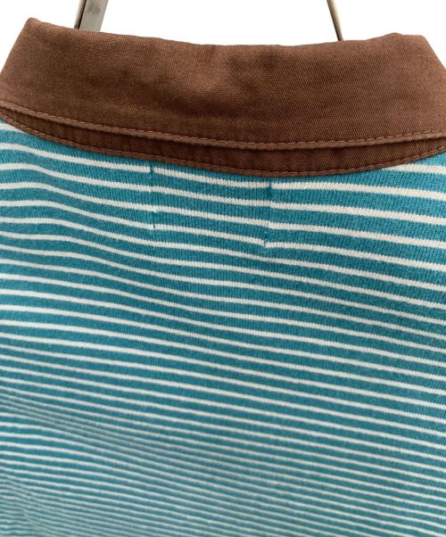 9090（9090）9090 (9090) ポロシャツ ブルー×ブラウン サイズ:Ｍの古着・服飾アイテム