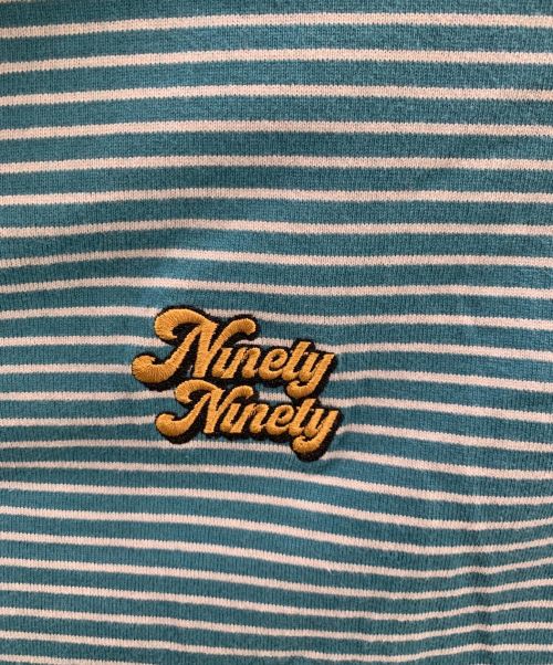 9090（9090）9090 (9090) ポロシャツ ブルー×ブラウン サイズ:Ｍの古着・服飾アイテム