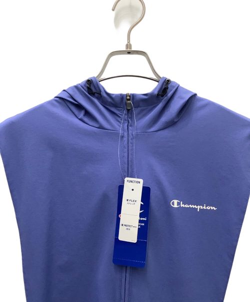 Champion（チャンピオン）Champion (チャンピオン) ジップフーデッドジャケット ブルー×ホワイト サイズ:L 未使用品の古着・服飾アイテム