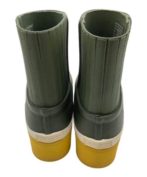 TORY BURCH（トリーバーチ）TORY BURCH (トリーバーチ) ラバーサイドゴアブーツ グリーン×イエロー サイズ:6の古着・服飾アイテム