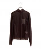 MAISON SPECIALメゾンスペシャル）の古着「シアー長袖ブラウス」｜ブラウン