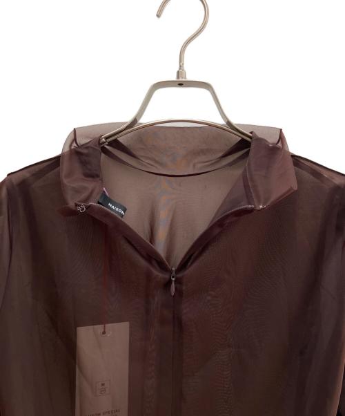 MAISON SPECIAL（メゾンスペシャル）MAISON SPECIAL (メゾンスペシャル) シアー長袖ブラウス ブラウン サイズ:Ｍ 未使用品の古着・服飾アイテム