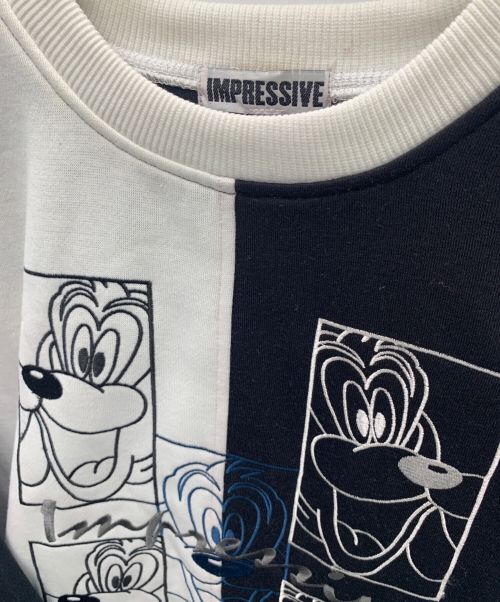 IMPRESSIVE（インプレッシブ）IMPRESSIVE (インプレッシブ) スウェット ブラック×ホワイト サイズ:Lの古着・服飾アイテム