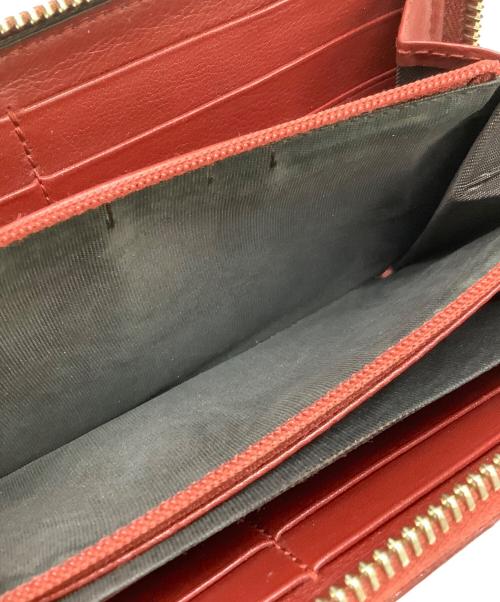 GUCCI（グッチ）GUCCI (グッチ) グッチシマ ラウンドファスナー長財布 レッドの古着・服飾アイテム