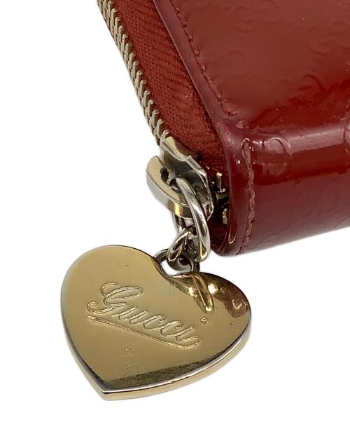 GUCCI（グッチ）GUCCI (グッチ) グッチシマ ラウンドファスナー長財布 レッドの古着・服飾アイテム