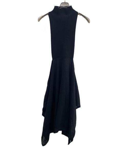 TAN（タン）TAN (タン) 変則ニットワンピース ブラック サイズ:FREE 未使用品の古着・服飾アイテム