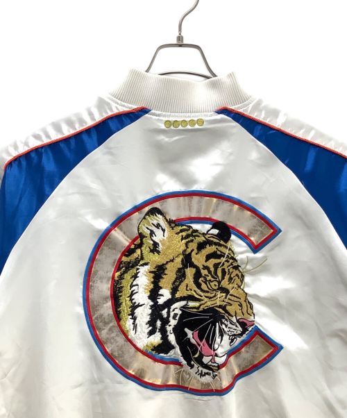 Coogi（クージー）Coogi (クージー) スカジャン ブルー×ホワイト サイズ:XLの古着・服飾アイテム