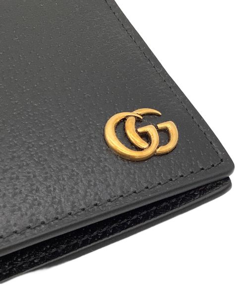 GUCCI（グッチ）GUCCI (グッチ) GGマーモント2つ折り財布 ブラックの古着・服飾アイテム